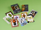 Nature-themed oracle cards on a green background