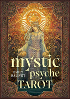 Cover of 'Mystic Psyche Tarot' with intricate design and central figure.