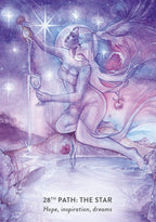 Artistic depiction of a fairy-like figure with wings, holding a star, against a mystical purple background.