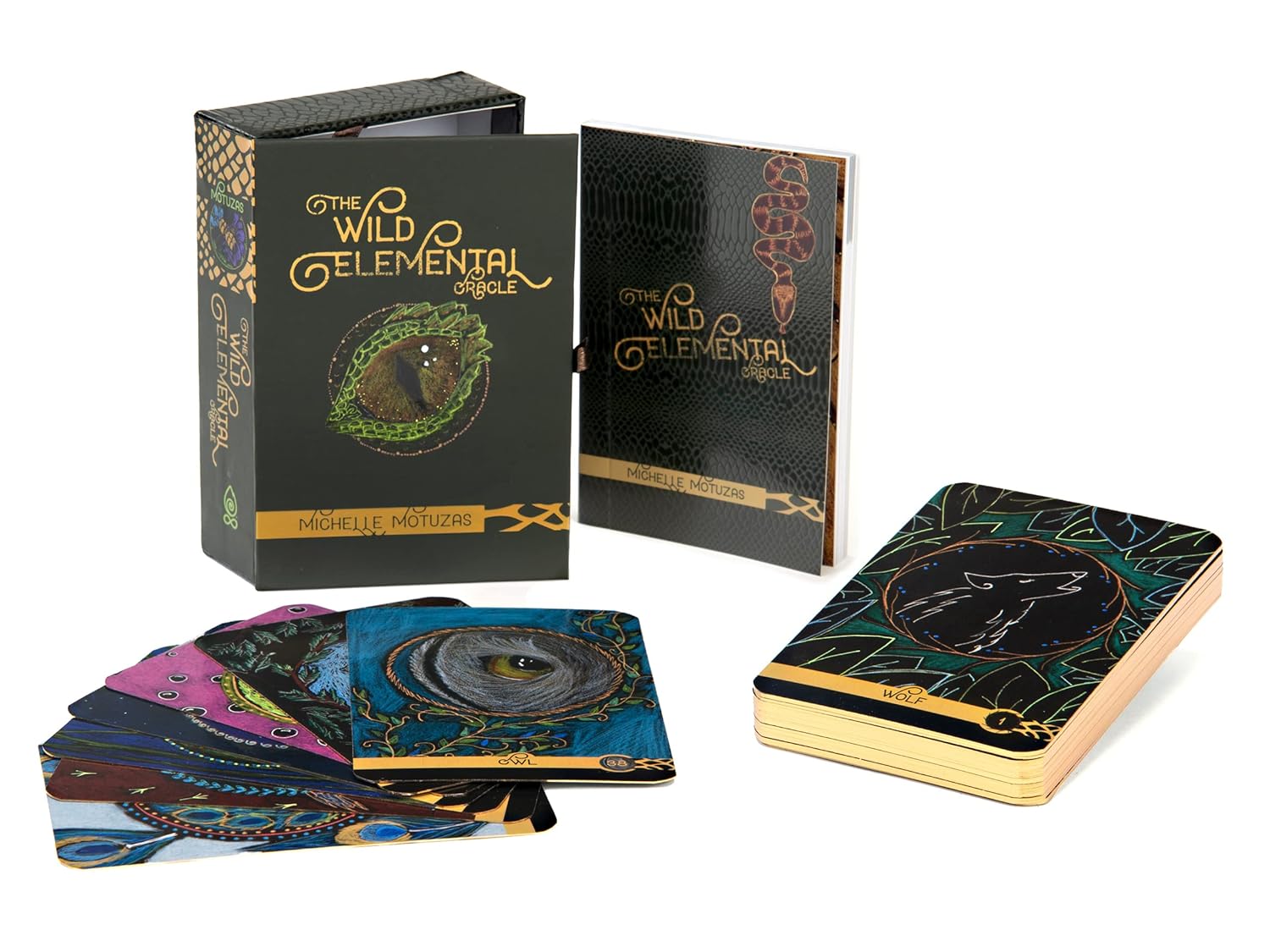 Set of books and cards with 'The Wild Ge Elemental' title and artwork on a white background