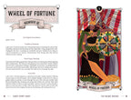 Illustration of 'Wheel of Fortune' from a tarot card book with detailed artwork and text.
