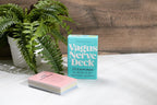 Vagus Nerve Deck book with flashcards on a wooden surface with a plant in the background