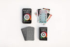Pocket Tarot cards with two books on a white background