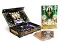 Celestial Frequencies oracle card set with packaging and cards on a white background