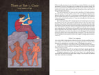 Illustration of Circe from 'The Three of Fire' card with descriptive text on a dark background