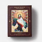 Book titled 'Oracle of the Divine' with a cover featuring a woman and chickens on a white background