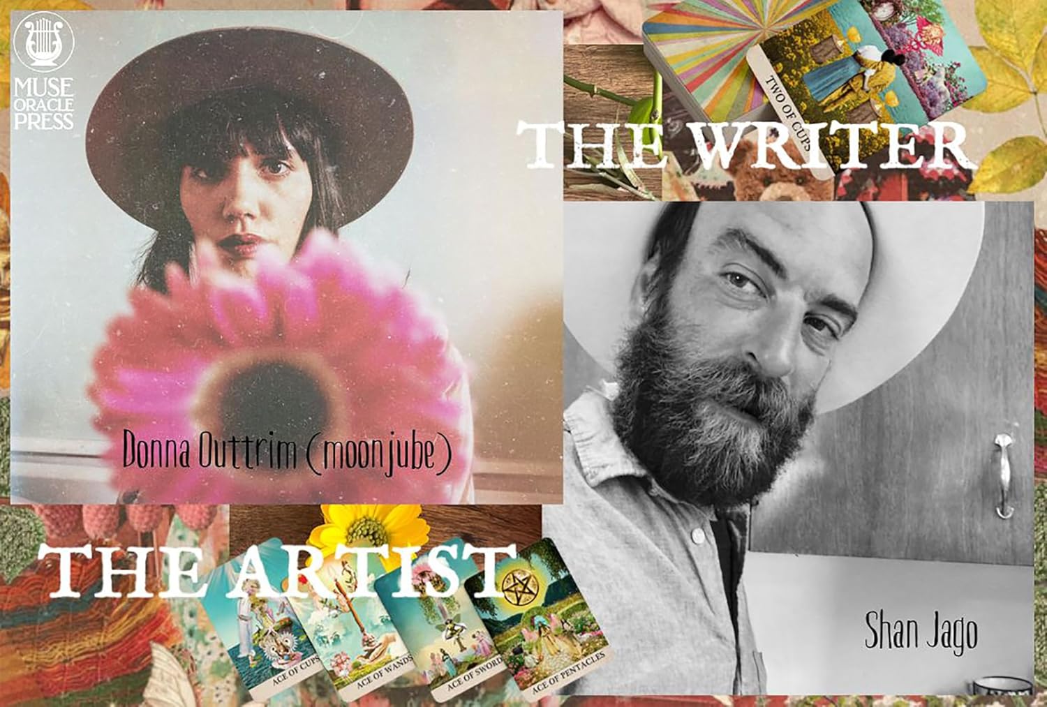 Collage of album covers and images with text 'The Writer', 'Donna Durrim (moonjube)', and 'The Artist' by Shan Jago.