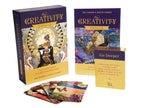Creativity Oracle card set with packaging and cards displayed on a white background