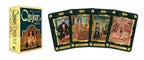 The Qajar Oracle deck box and four illustrated oracle cards displayed side by side on a plain white background.