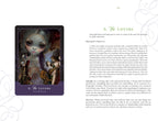 Tarot card illustration with text on a decorative page