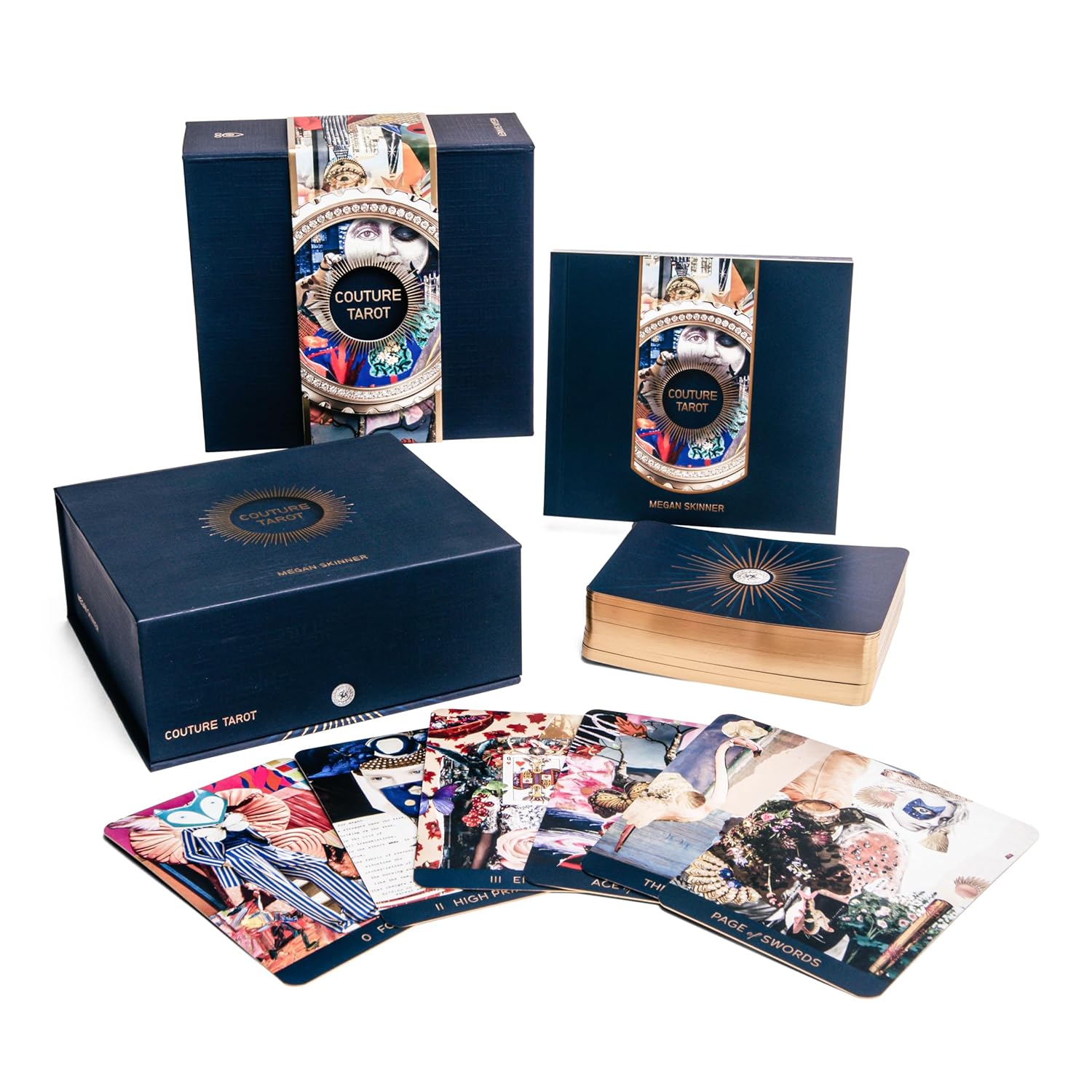 Couture Tarot card set with packaging on a white background