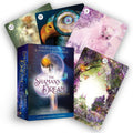 Shaman's Dream Oracle cards with colorful card backs and a book titled 'Shaman's Dream Oracle' on a white background.