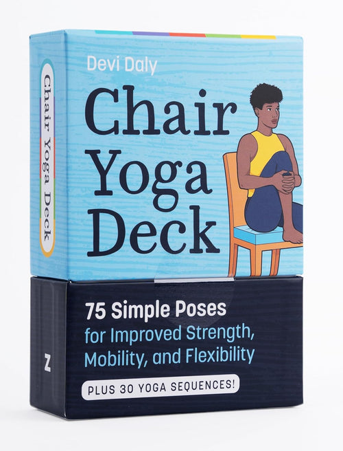 Chair Yoga Deck book cover with a person in a chair on a white background