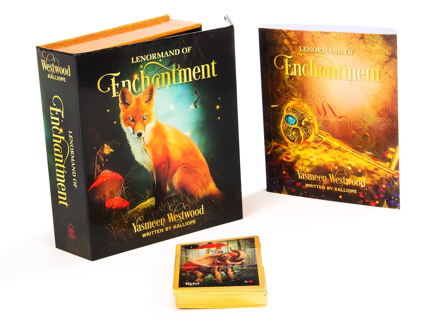 Lenormand of Enchantment book with fox illustration on a white background