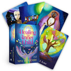 Healing the Inner Child Oracle card set with colorful illustrations and book cover.