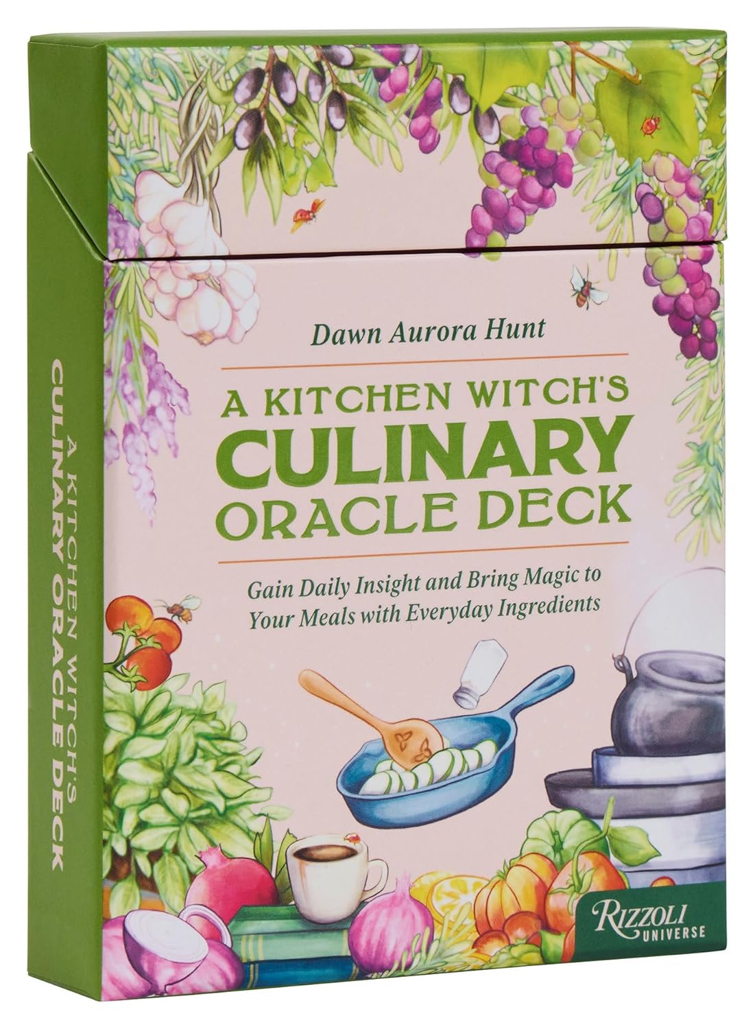 Kitchen Witch's Culinary Oracle Deck packaging with colorful design and text.