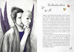 Illustration of two people embracing with text on a white background