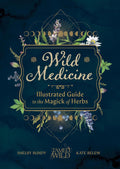 Book cover of 'Wild Medicine' with floral design and text on a dark background