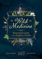 Book cover of 'Wild Medicine' with floral design and text on a dark background