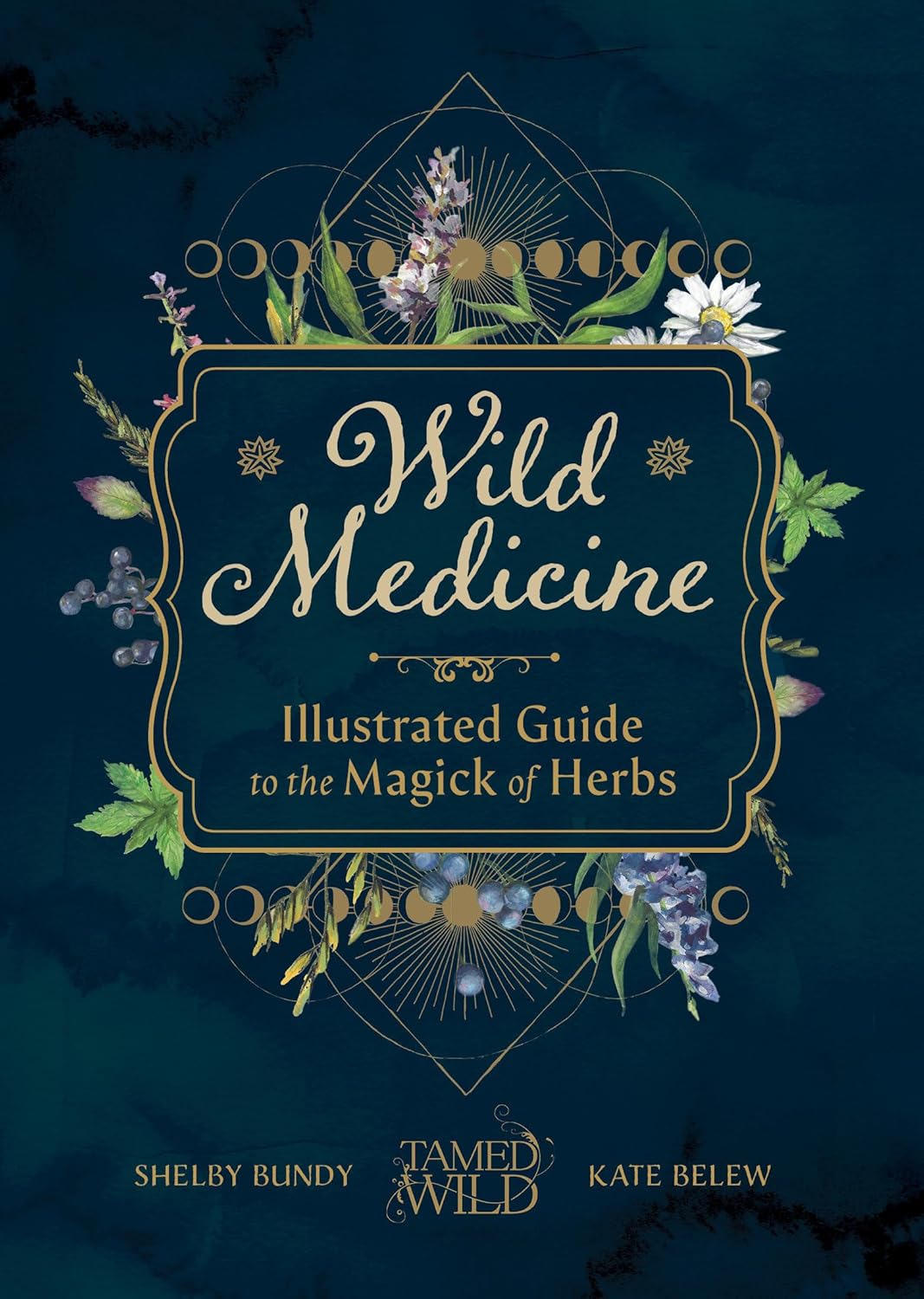 Book cover of 'Wild Medicine' with floral design and text on a dark background