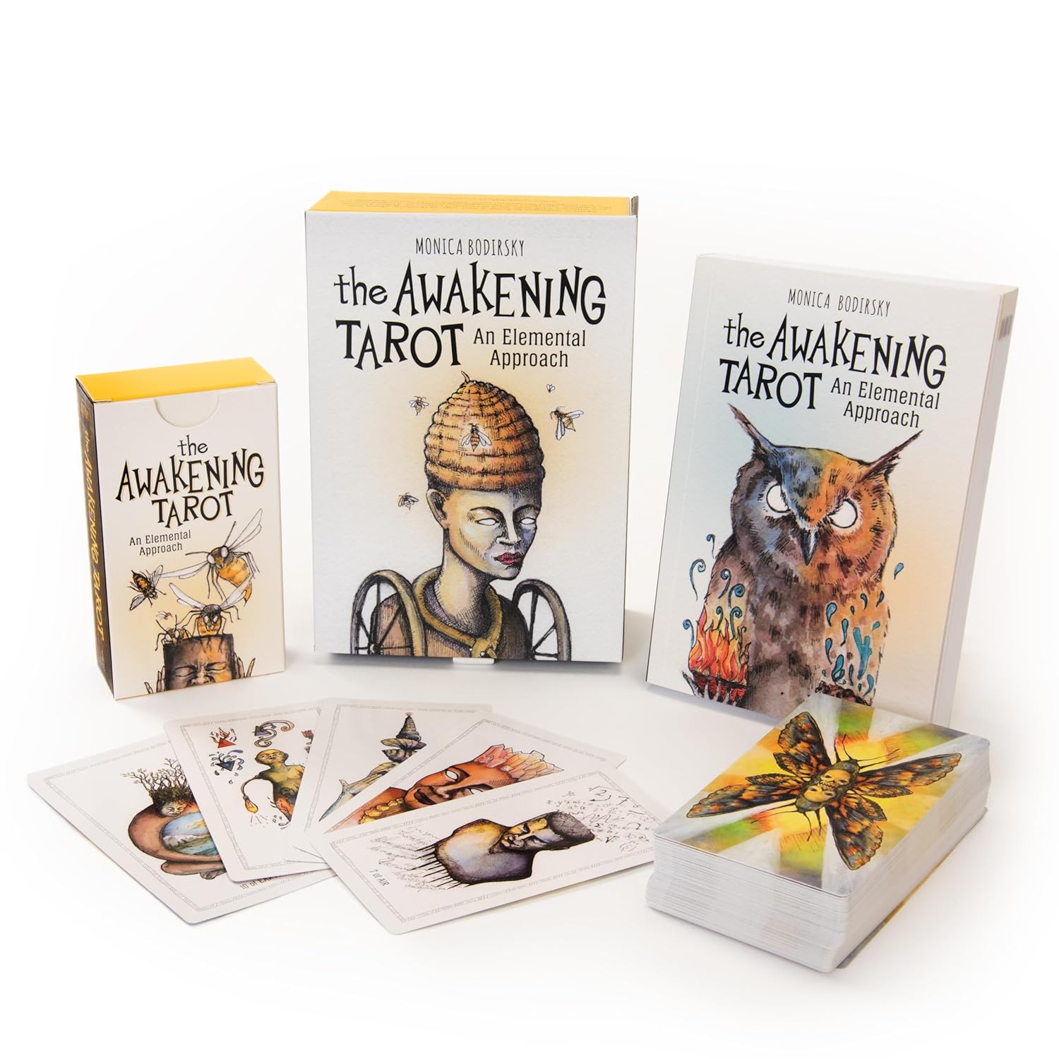 The Awakening Tarot set with cards and box on a white background