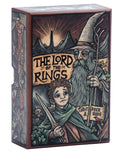 Card game box for 'The Lord of the Rings' with illustrated characters on a white background