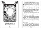 Magical card titled 'Circle of Truth' with intricate design and text on a white background