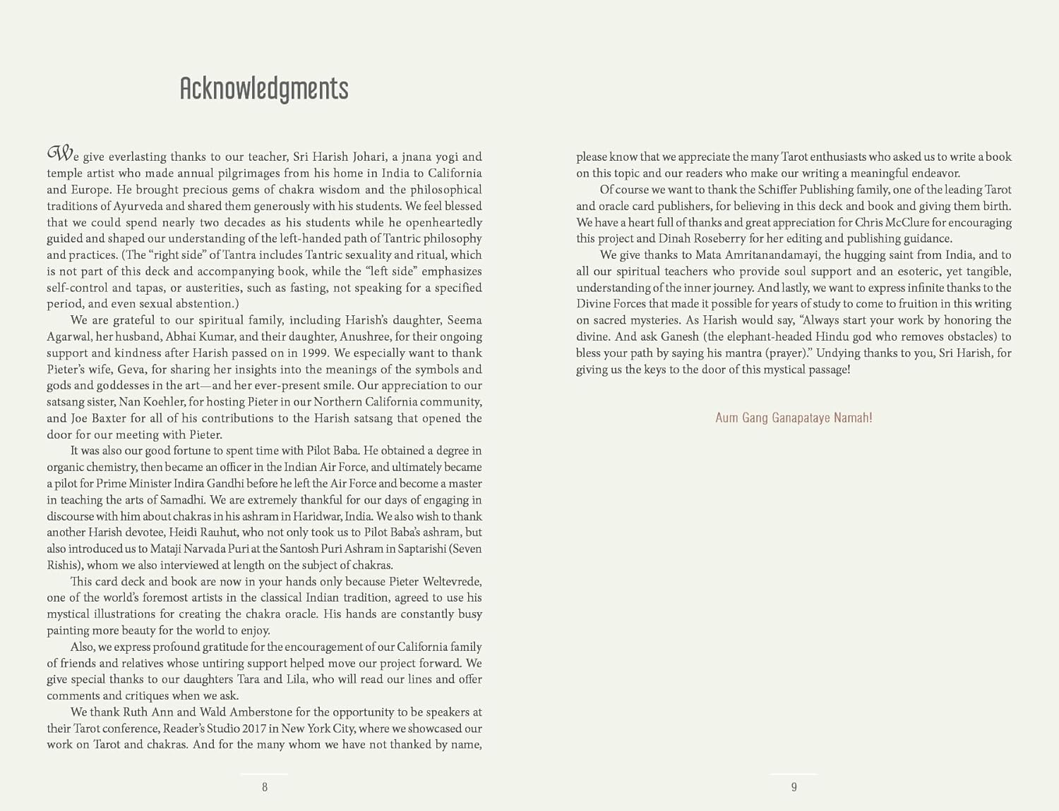 Book page with acknowledgments section on a white background