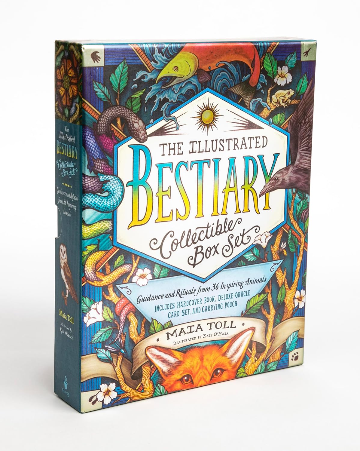 Illustrated Bestiary collectible box set with colorful animal illustrations on a white background
