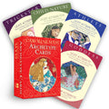 Set of Caroline Myss' Archetype Cards with colorful card backs on a white background