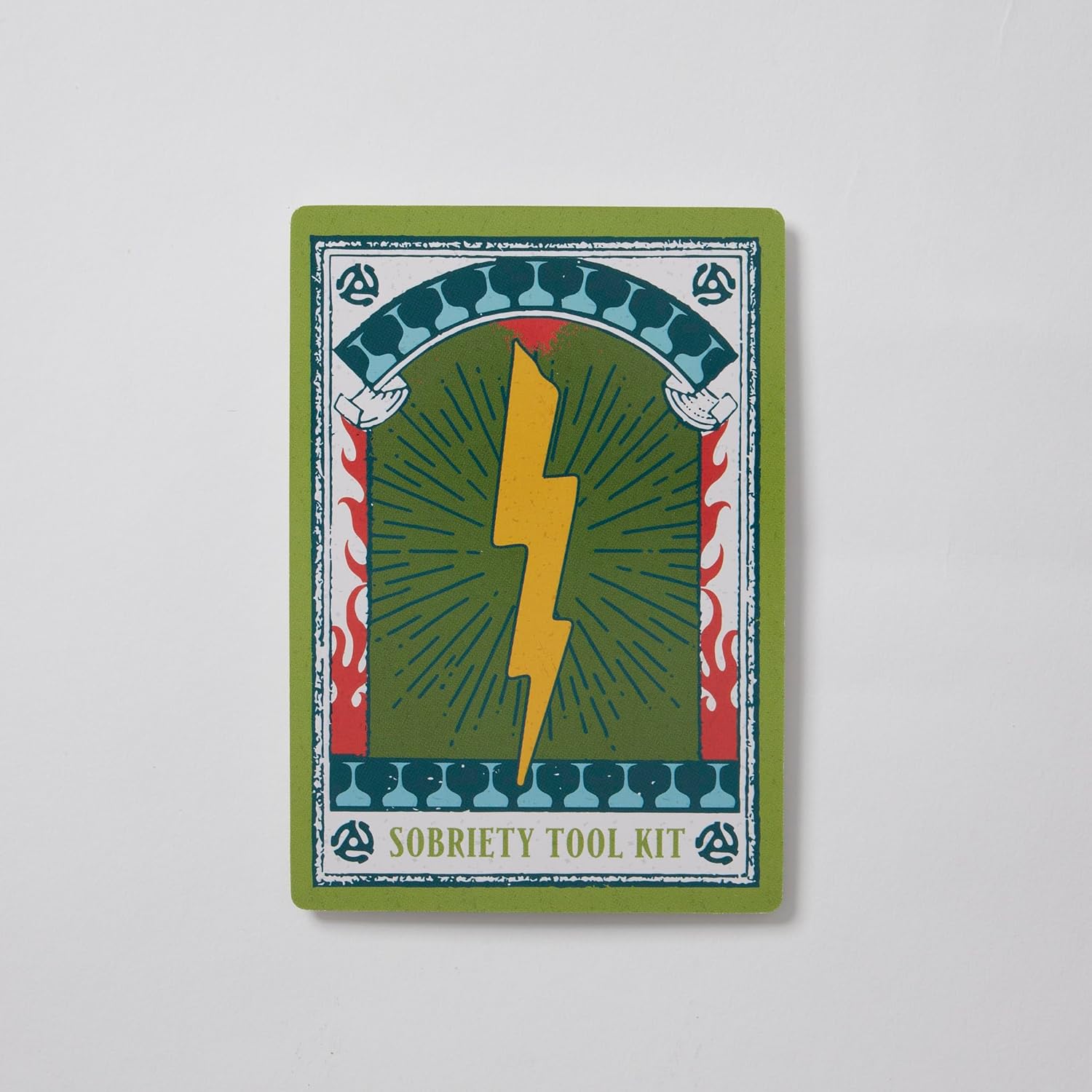 Sobriety Tool Kit card with a yellow lightning bolt on a green background
