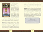Card from a tarot deck with symbolic design and text on a decorative background