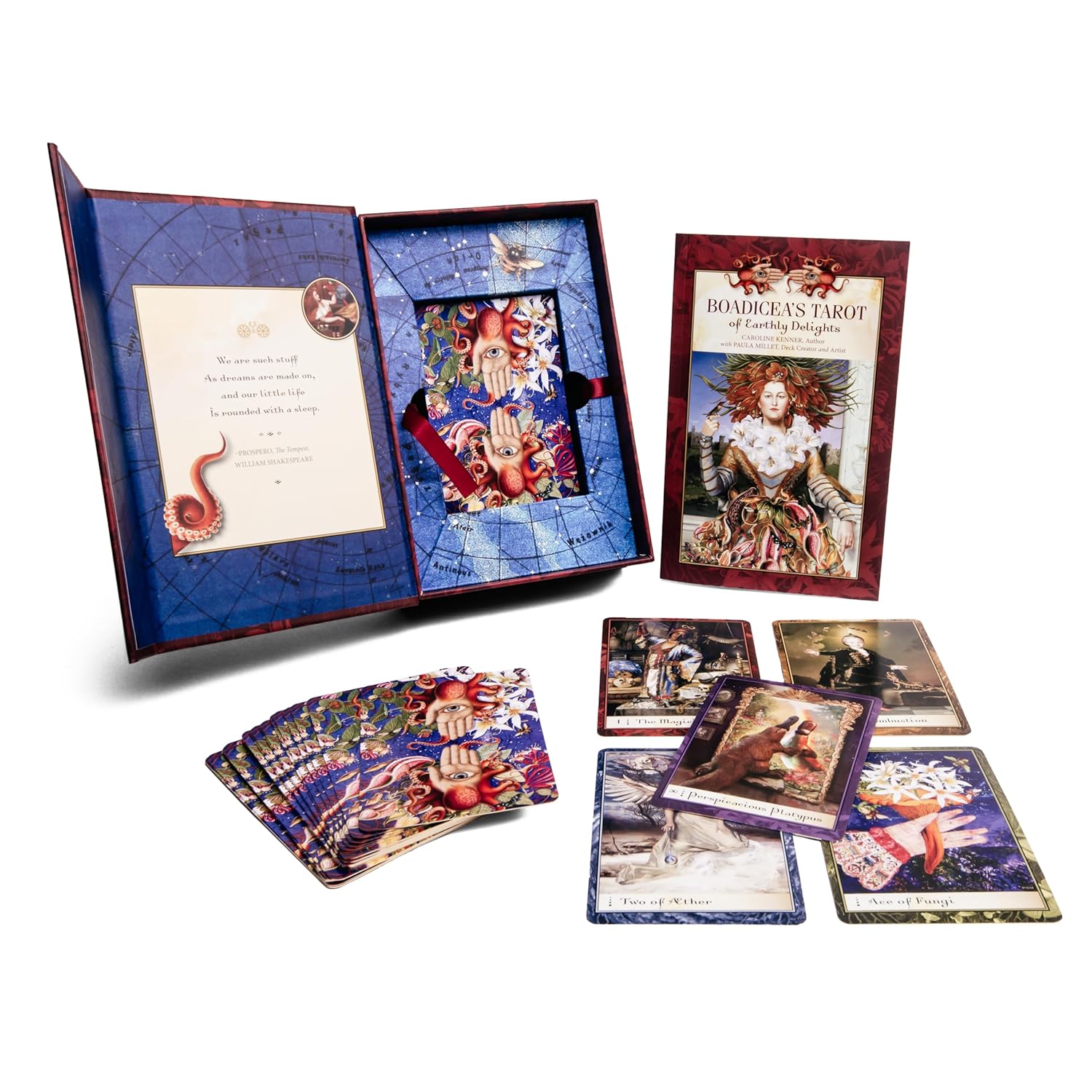 Bodleian Tarot cards with a decorative box on a white background