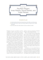 Page from a book titled 'The Main Players: Inner Planets, Social Planets, and Outer Planets' with text and a title frame.
