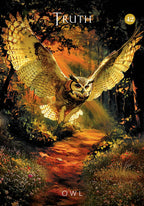 Owl flying over a path with 'Truth' and 'Owl' text above