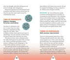 A printed page from a book or booklet with two columns of text, titled 'TWO OF PENTACLES' and 'THREE OF PENTACLES,' plus a central pentagram illustration. The page has a peach-to-pink gradient background and page numbers 66 and 67 at the bottom.