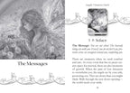 Illustration of a angelic figure with text from 'Angelic Vibrations Oracle' on a white background