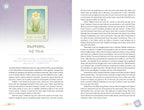 Card featuring a daffodil with descriptive text on a purple background