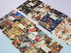 Set of notebooks with animal-themed covers on a light blue surface