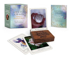 Gentle Chaos Pocket Oracle Deck with cards, wooden box, and guidebook on a white background
