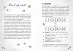 Instructions for a card spread in a book, with text and numbered cards.