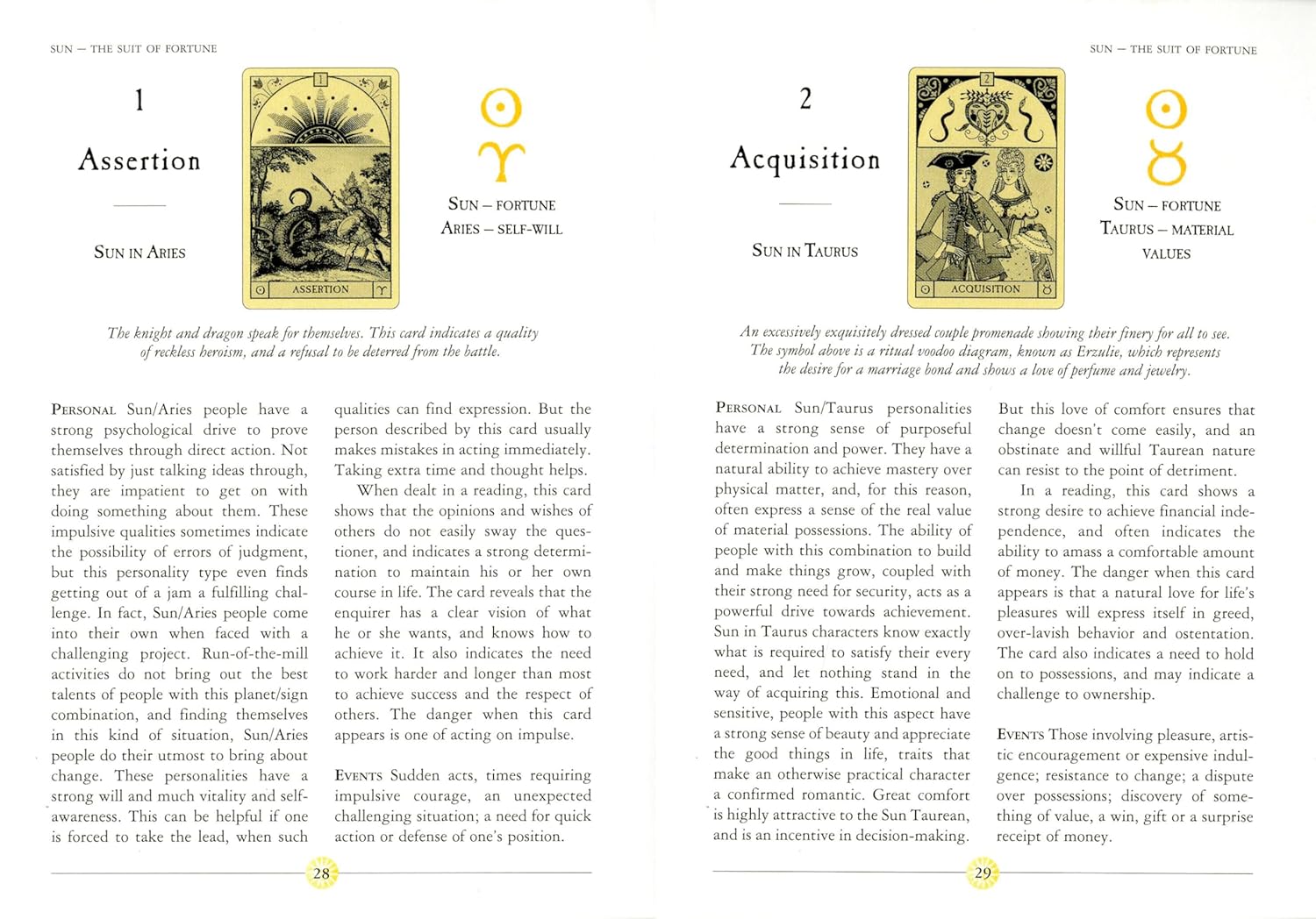 Two-page spread from a book or magazine with astrological symbols and text.