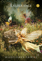 Cover of 'Exuberance' featuring fairies in a garden with the title 'Wildflower Fairies'.