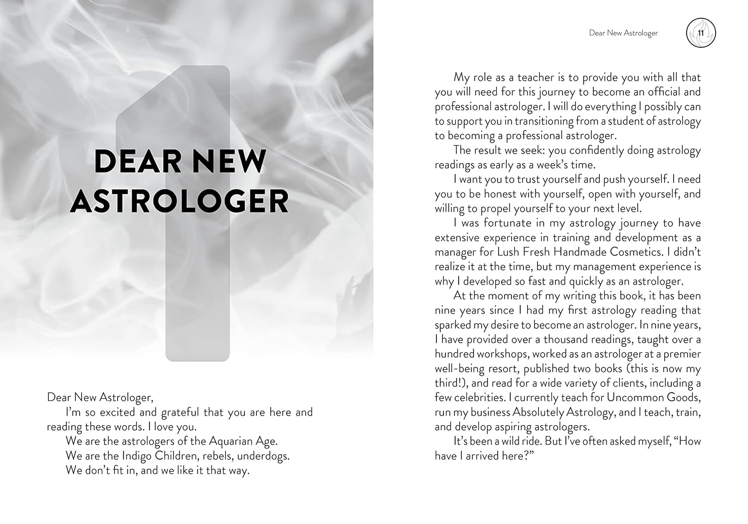 Text document titled 'Dear New Astrologer' with a white background