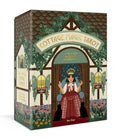 Cottage Magic Tarot box with illustration of a woman in a chair and decorative elements.