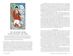 Page from a book with an illustration of a seated figure and an elephant, accompanied by text.