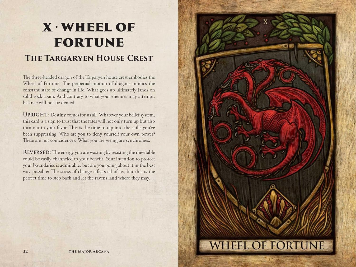 Targaryen House Crest with red dragon on a wooden background