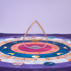 Decorative item on a colorful circular chart with astrological symbols