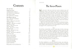 Table of contents page from a book or document about astrology, specifically focusing on the seven planets.