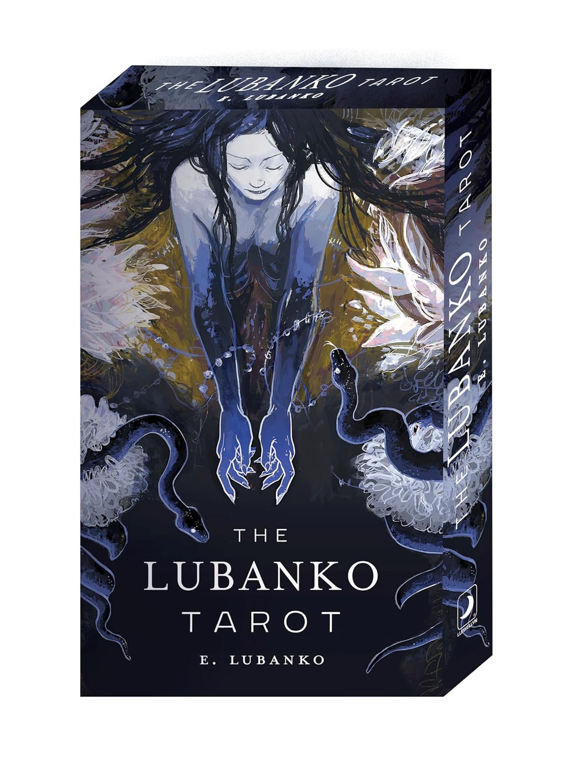 The Lubanko Tarot box with artistic design on a white background